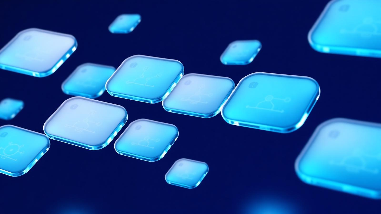 Floating glass workflow template cards